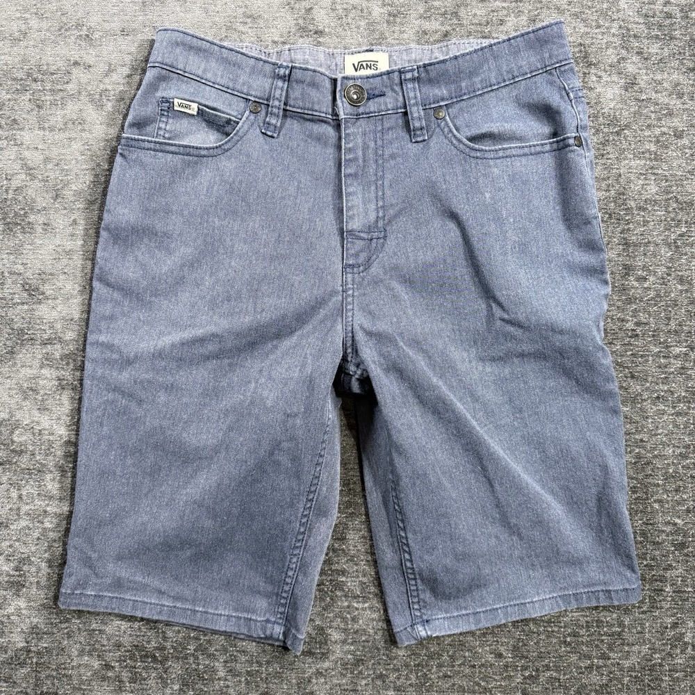 Vans Men's Shorts Size 28‎ Blue Chambray Cotton Skater Streetwear Summer Casual